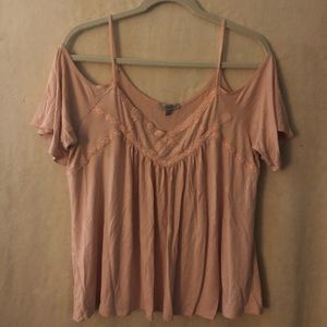 Pink off shoulder shirt